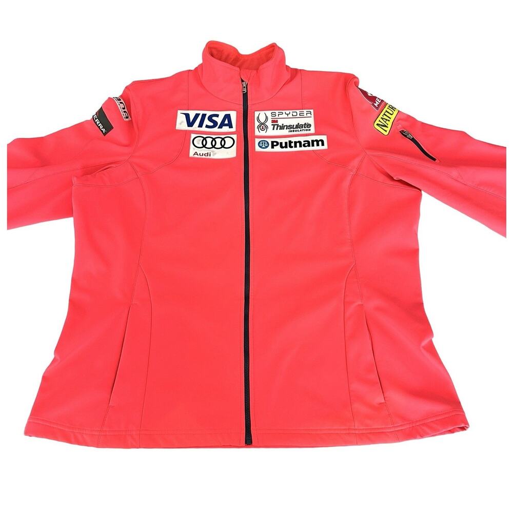 Spyder US Ski Medical Team Softshell Jacket Womens 3XL Neon Pink Full Zip - Picture 2 of 11
